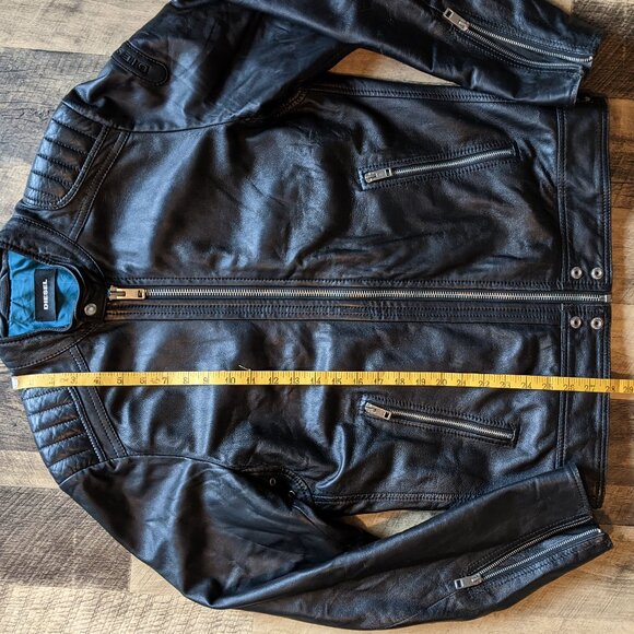 Diesel L-Shiro Leather Moto Jacket Black Large - Picture 7 of 9